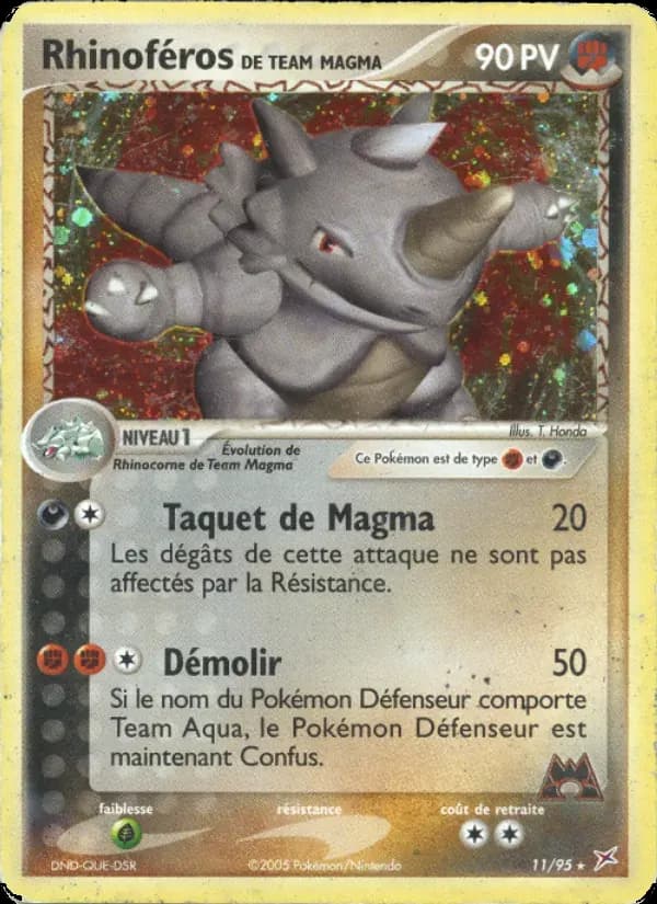 Rhinoféros de Team Magma — EX Team Magma vs Team Aqua 11 French Pokémon card