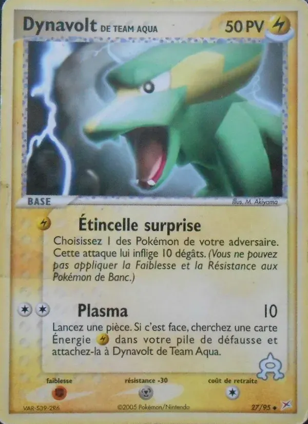 Dynavolt de Team Aqua — EX Team Magma vs Team Aqua 27 French Pokémon card