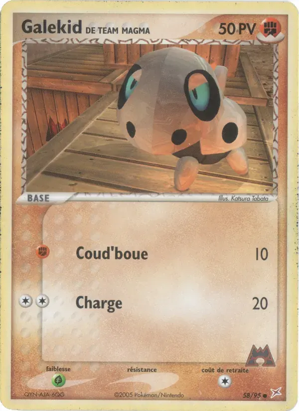 Galekid de Team Magma — EX Team Magma vs Team Aqua 58 French Pokémon card