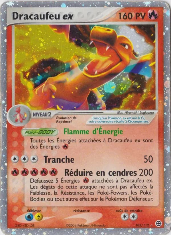 Dracaufeu ex — EX Rouge Feu & Vert Feuille 105 French Pokémon card