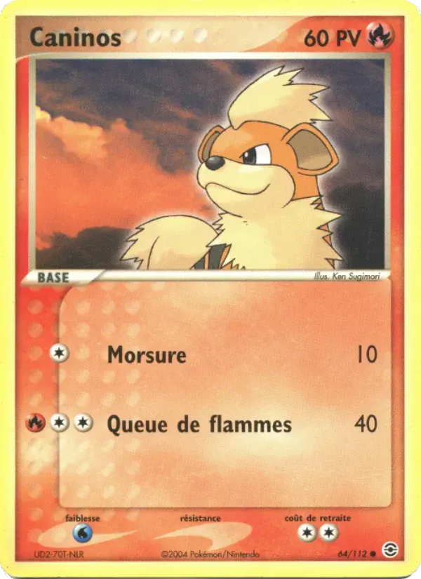 Caninos — EX Rouge Feu & Vert Feuille 64 French Pokémon card