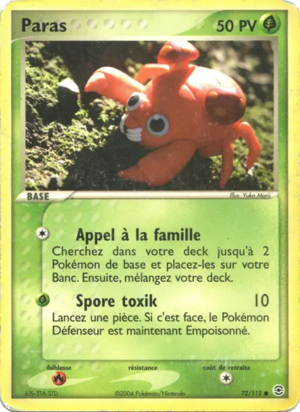 Paras — EX Rouge Feu & Vert Feuille 72 French Pokémon card