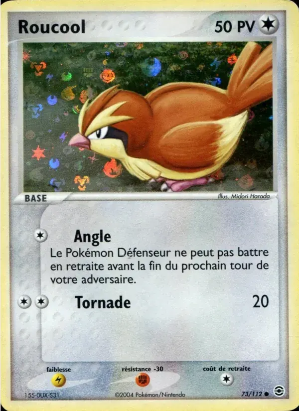 Roucool — EX Rouge Feu & Vert Feuille 73 French Pokémon card