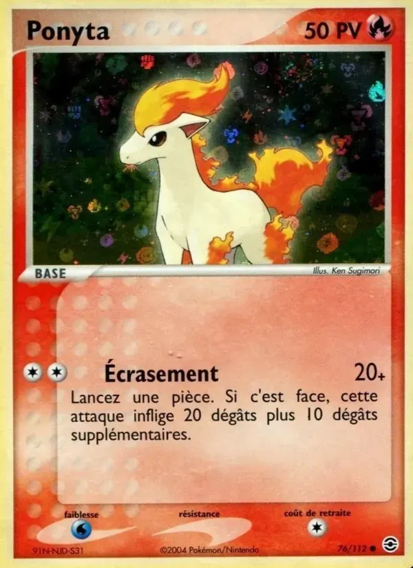 Ponyta — EX Rouge Feu & Vert Feuille 76 French Pokémon card