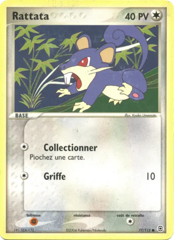 Rattata — EX Rouge Feu & Vert Feuille 77 French Pokémon card