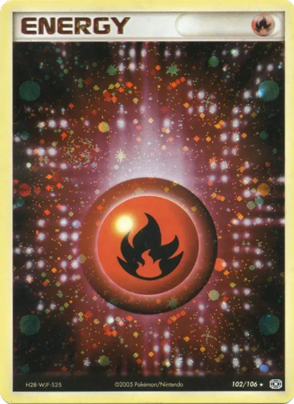 Énergie Feu — EX Émeraude 102 French Pokémon card