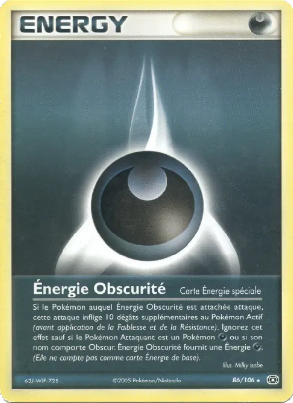 Énergie Obscurité — EX Émeraude 86 French Pokémon card