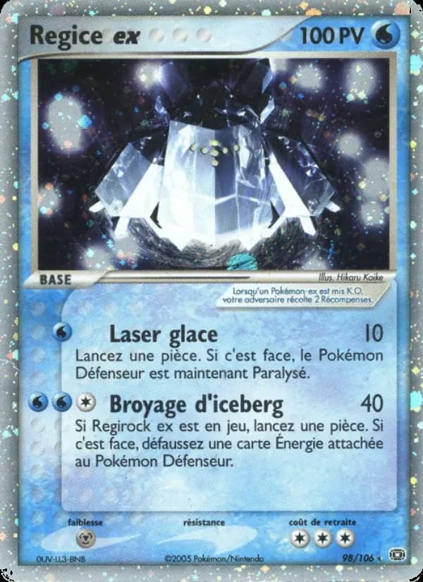 Regice ex — EX Émeraude 98 French Pokémon card