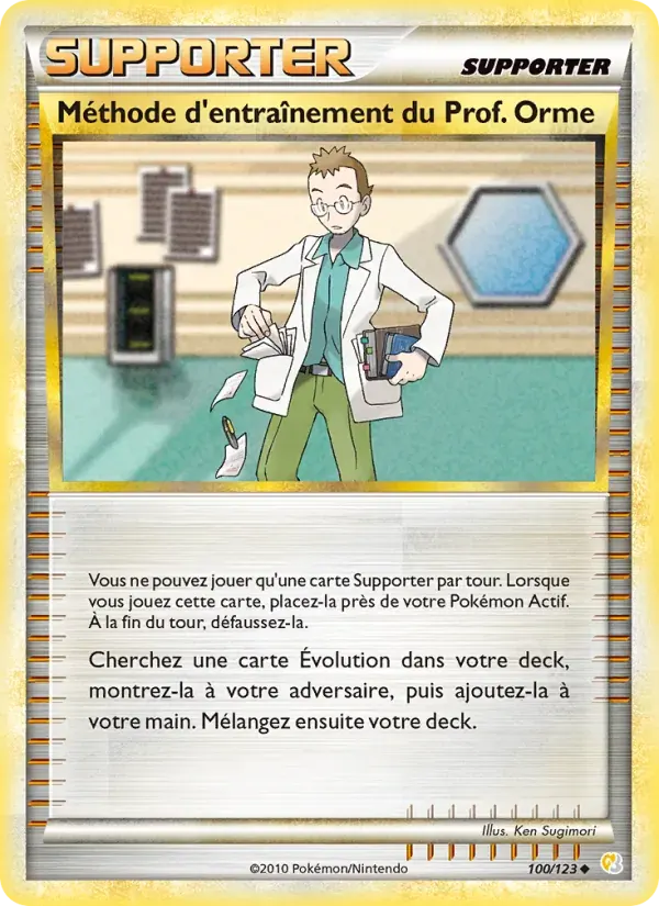 Méthode d'entraînement du Prof.Orme — HeartGold SoulSilver 100 French Pokémon card