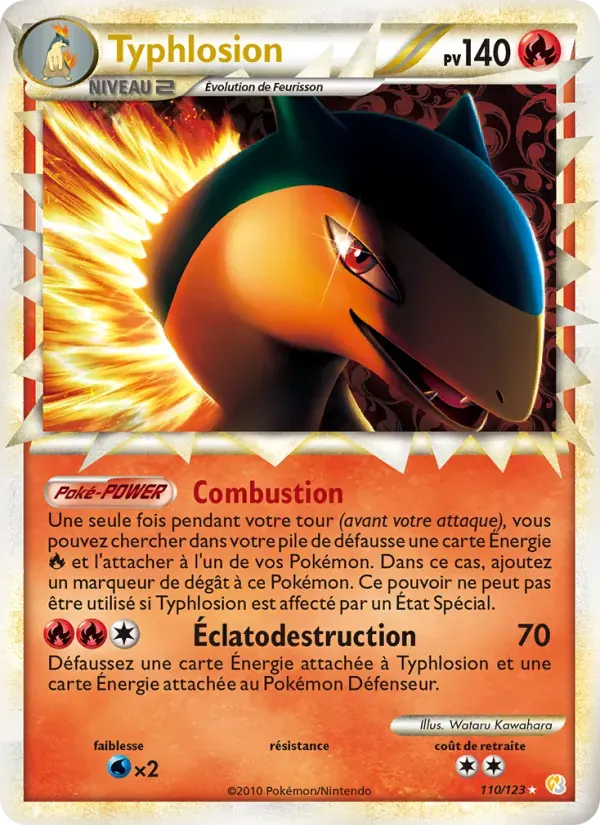 Typhlosion — HeartGold SoulSilver 110 French Pokémon card
