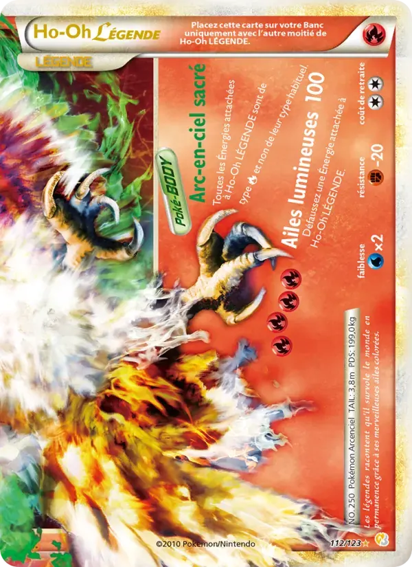 Ho-Oh LÉGENDAIRE — HeartGold SoulSilver 112 French Pokémon card
