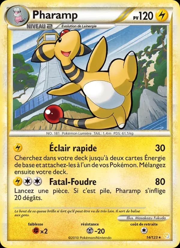 Pharamp — HeartGold SoulSilver 14 French Pokémon card