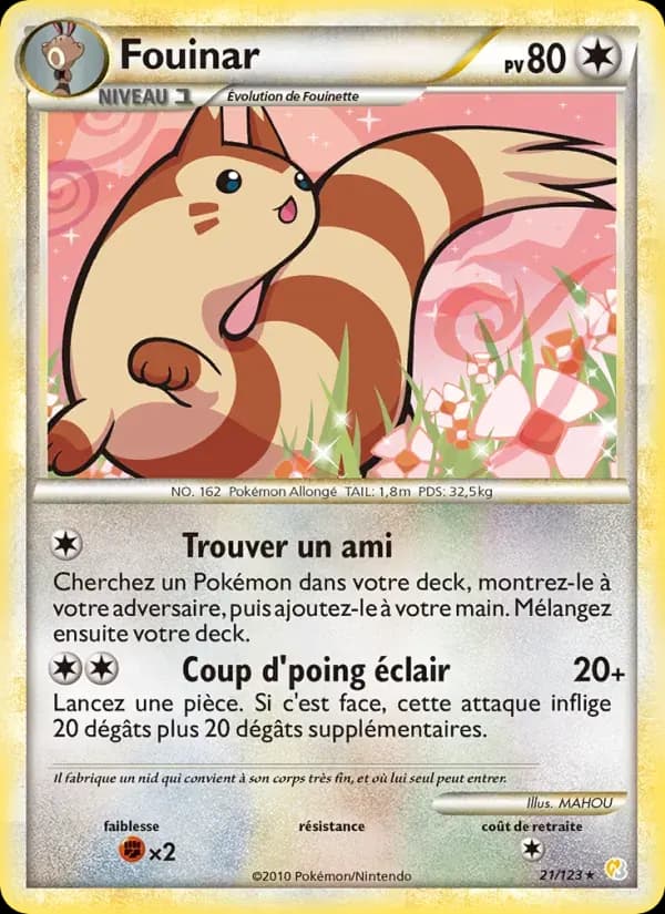 Fouinar — HeartGold SoulSilver 21 French Pokémon card