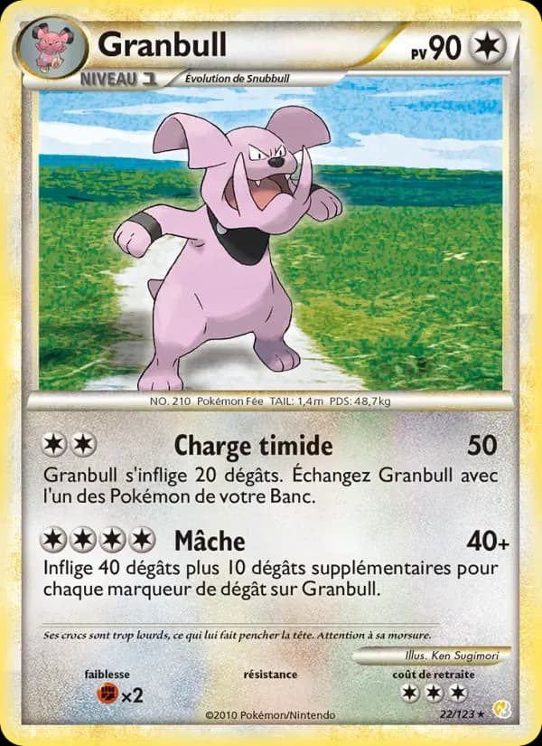 Granbull — HeartGold SoulSilver 22 French Pokémon card