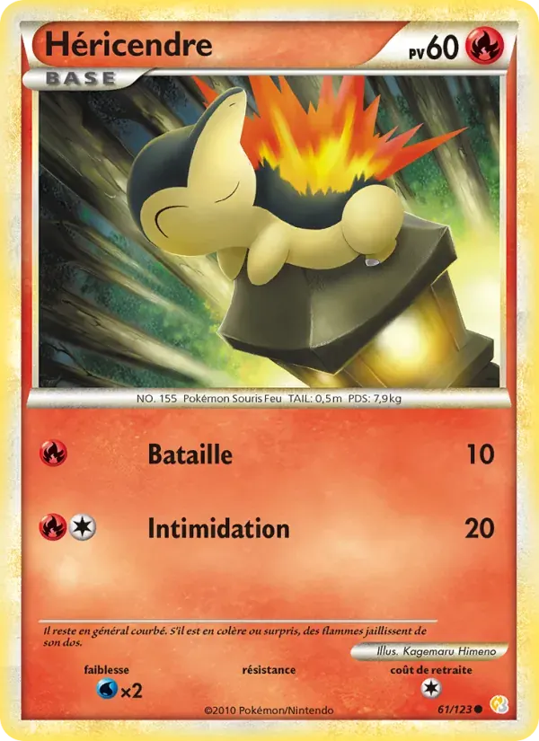 Héricendre — HeartGold SoulSilver 61 French Pokémon card
