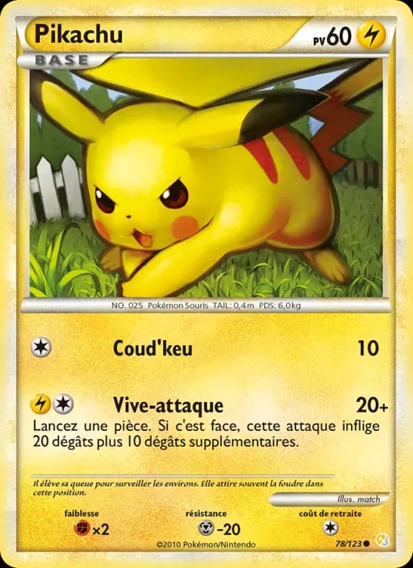 Pikachu — HeartGold SoulSilver 78 French Pokémon card