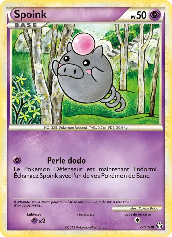 Spoink — Triomphant 77 French Pokémon card
