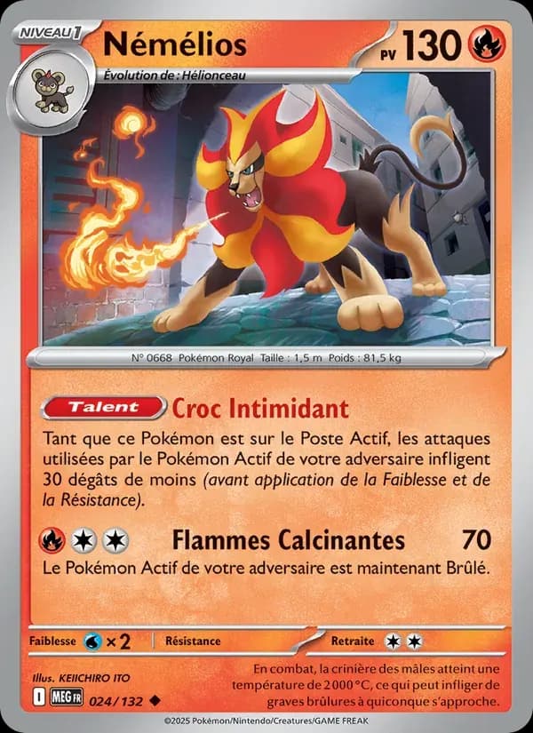 Némélios — Méga-Évolution 24 French Pokémon card