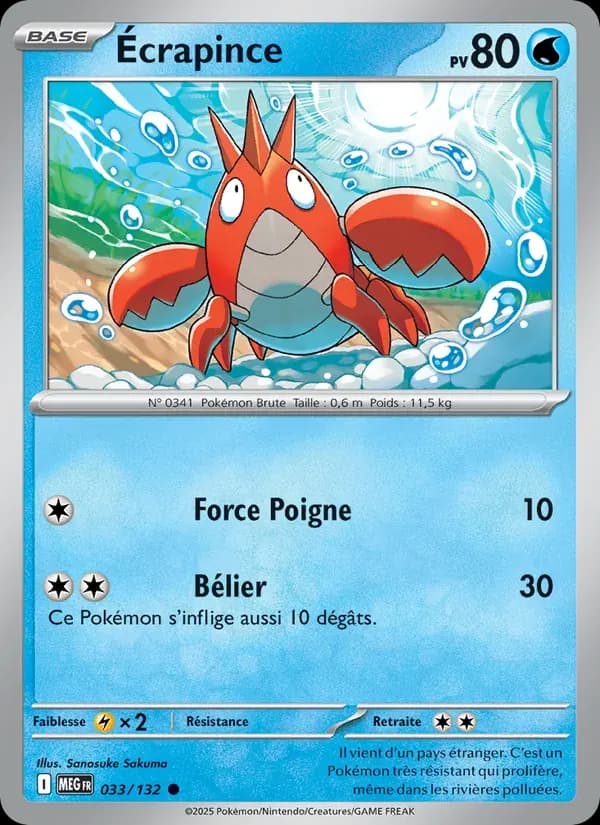 Écrapince — Méga-Évolution 33 French Pokémon card