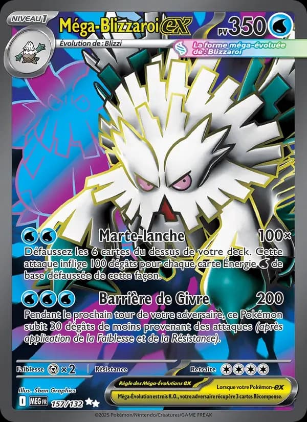 Méga-Blizzaroi-ex — Méga-Évolution 157 French Pokémon card