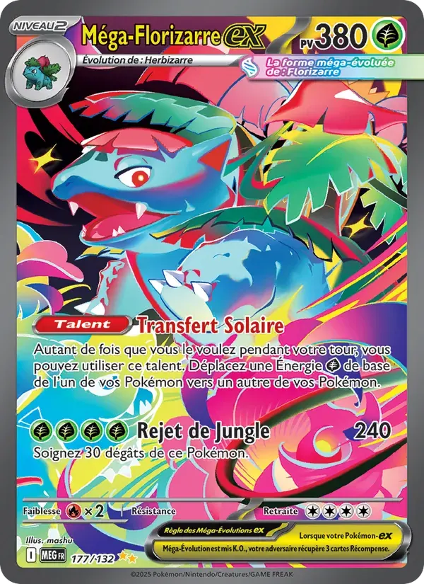 Méga-Florizarre-ex — Méga-Évolution 177 French Pokémon card