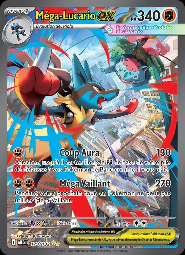 Méga-Lucario-ex — Méga-Évolution 179 French Pokémon card