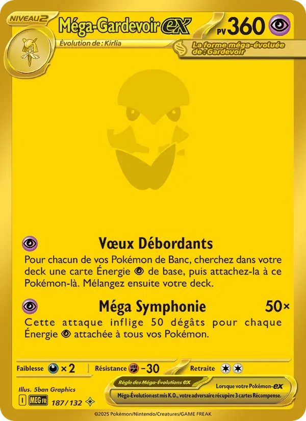 Méga-Gardevoir-ex — Méga-Évolution 187 French Pokémon card