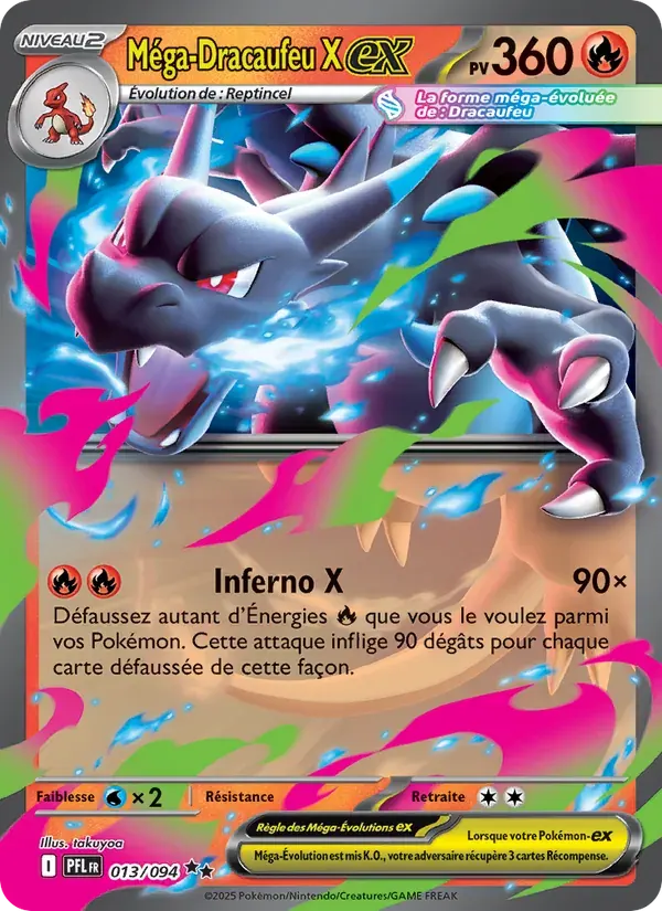 Méga-Dracaufeu X-ex — Flammes Fantasmagoriques 13 French Pokémon card
