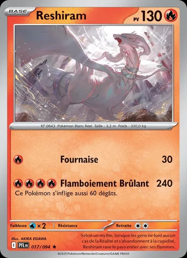 Reshiram — Flammes Fantasmagoriques 17 French Pokémon card