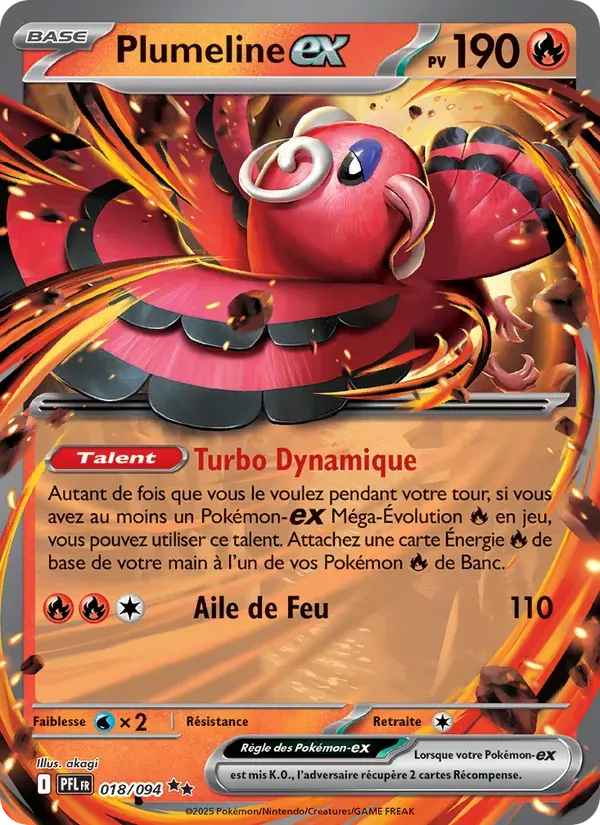 Plumeline-ex — Flammes Fantasmagoriques 18 French Pokémon card