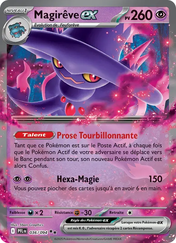 Magirêve-ex — Flammes Fantasmagoriques 36 French Pokémon card