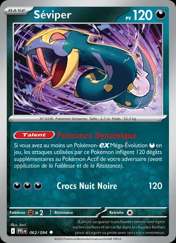 Séviper — Flammes Fantasmagoriques 62 French Pokémon card