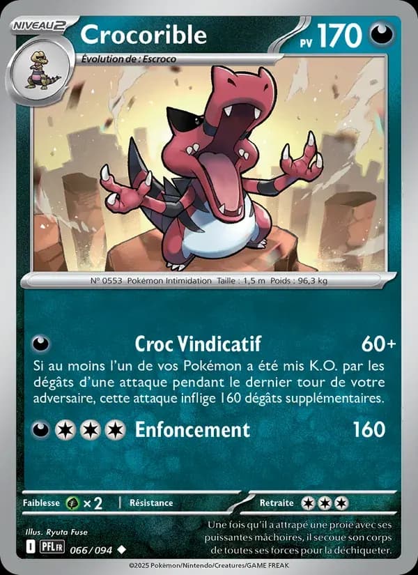 Crocorible — Flammes Fantasmagoriques 66 French Pokémon card