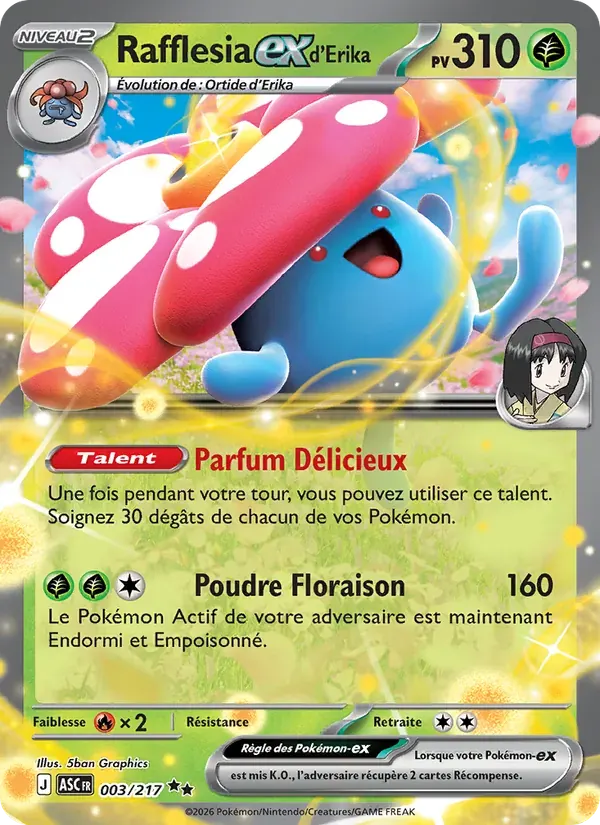 Rafflesia-ex d'Erika — Héros Transcendants 3 French Pokémon card