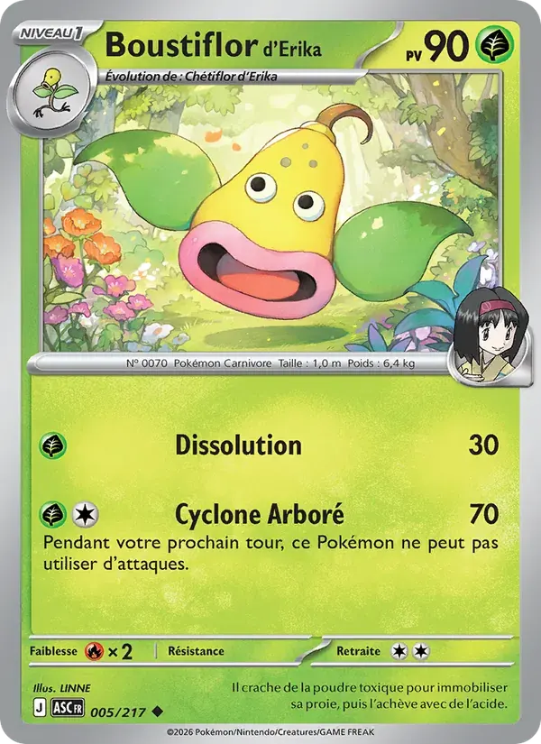 Boustiflor d'Erika — Héros Transcendants 5 French Pokémon card