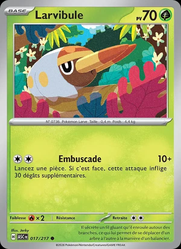 Larvibule — Héros Transcendants 17 French Pokémon card