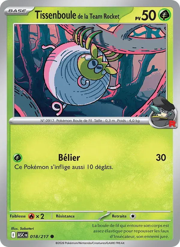 Tissenboule de la Team Rocket — Héros Transcendants 18 French Pokémon card
