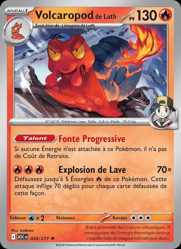Volcaropod de Luth — Héros Transcendants 24 French Pokémon card