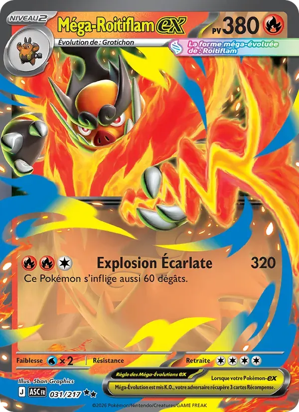 Méga-Roitiflam-ex — Héros Transcendants 31 French Pokémon card