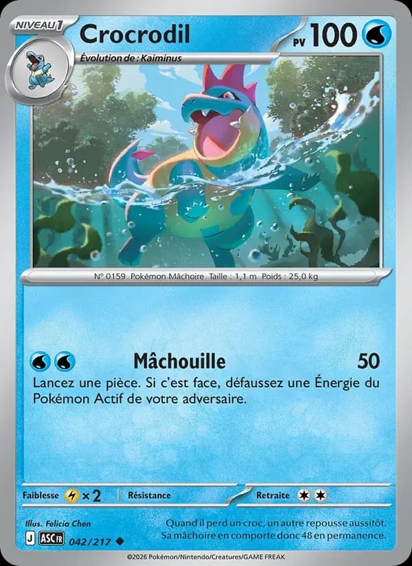 Crocrodil — Héros Transcendants 42 French Pokémon card