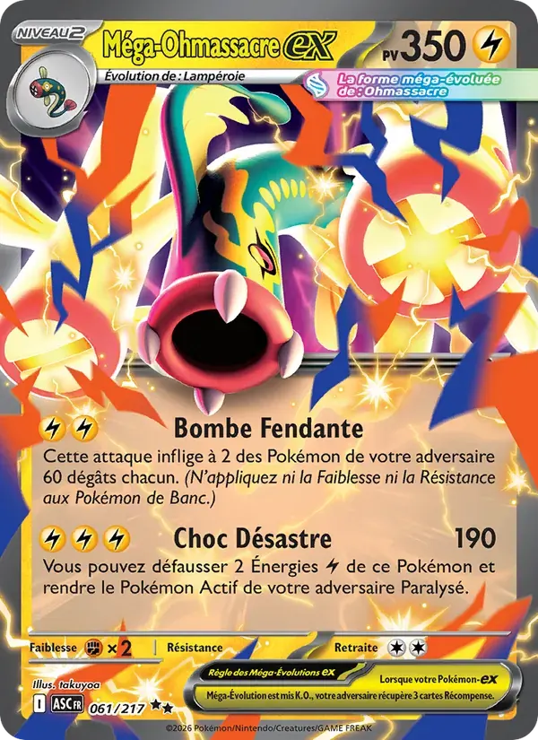 Méga-Ohmassacre-ex — Héros Transcendants 61 French Pokémon card
