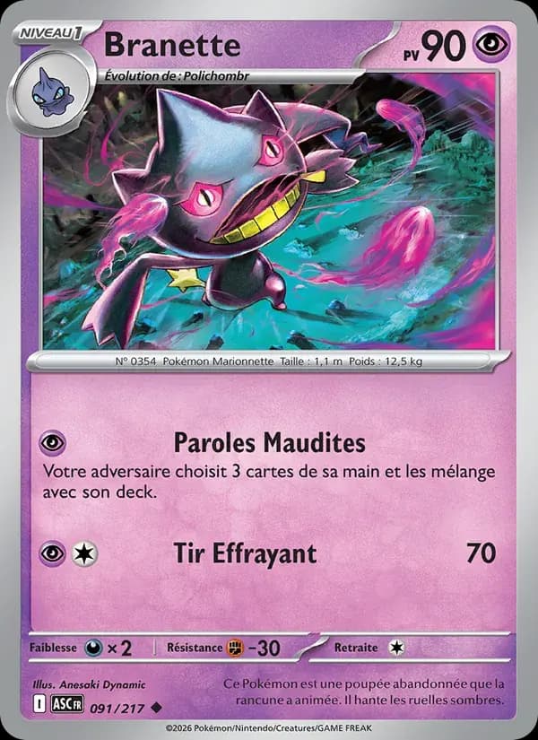 Branette — Héros Transcendants 91 French Pokémon card