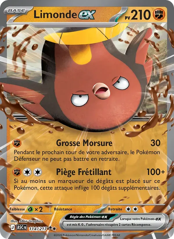 Limonde-ex — Héros Transcendants 114 French Pokémon card