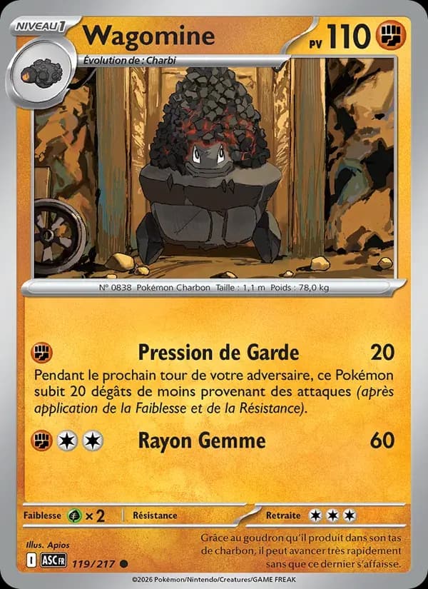 Wagomine — Héros Transcendants 119 French Pokémon card