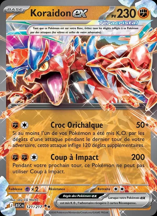 Koraidon-ex — Héros Transcendants 121 French Pokémon card