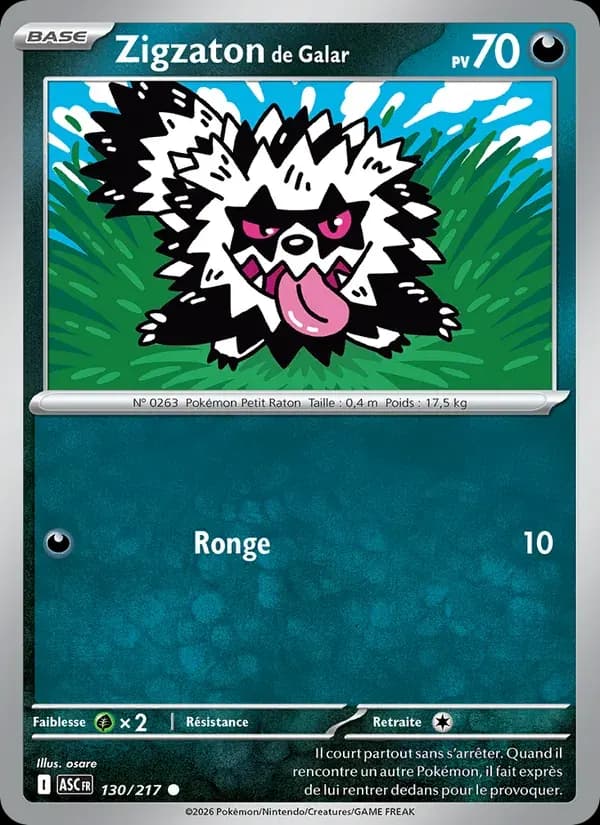 Zigzaton de Galar — Héros Transcendants 130 French Pokémon card