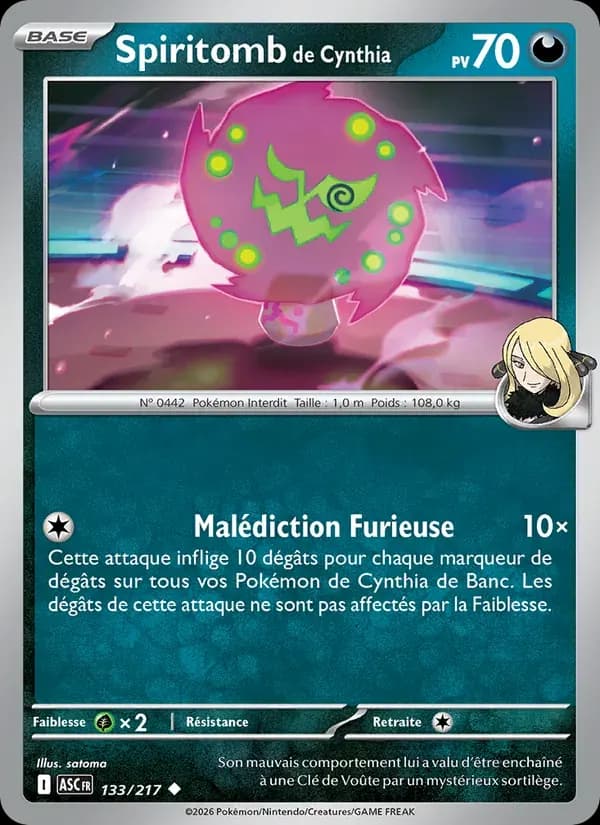 Spiritomb de Cynthia — Héros Transcendants 133 French Pokémon card