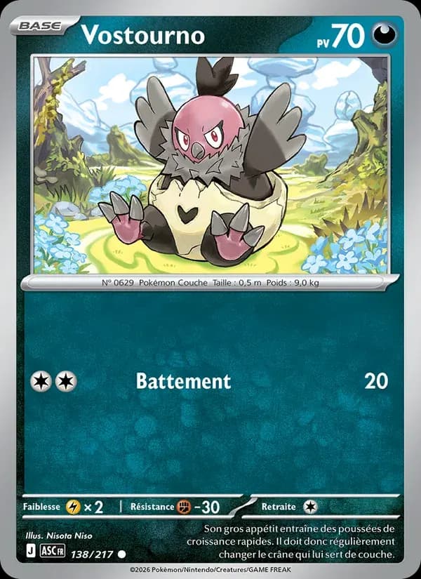 Vostourno — Héros Transcendants 138 French Pokémon card