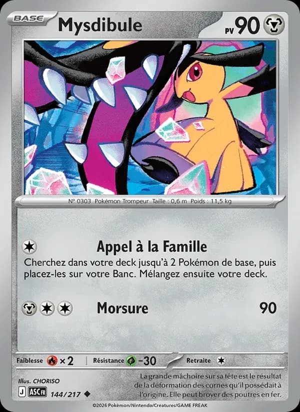 Mysdibule — Héros Transcendants 144 French Pokémon card