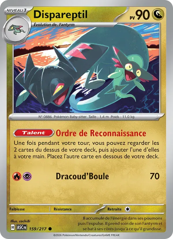 Dispareptil — Héros Transcendants 159 French Pokémon card